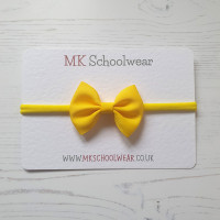 Single Tux Bow on Nylon Headband - Yellow